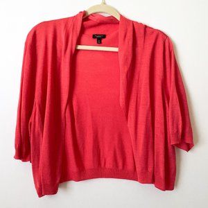 Talbots Dark Pink Bolero Shrug Sweater XL 100% Silk Knit